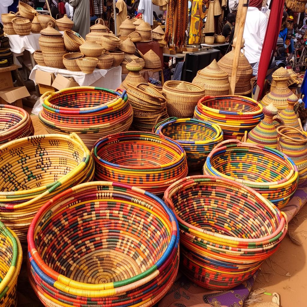 Korbwaren und Körbe